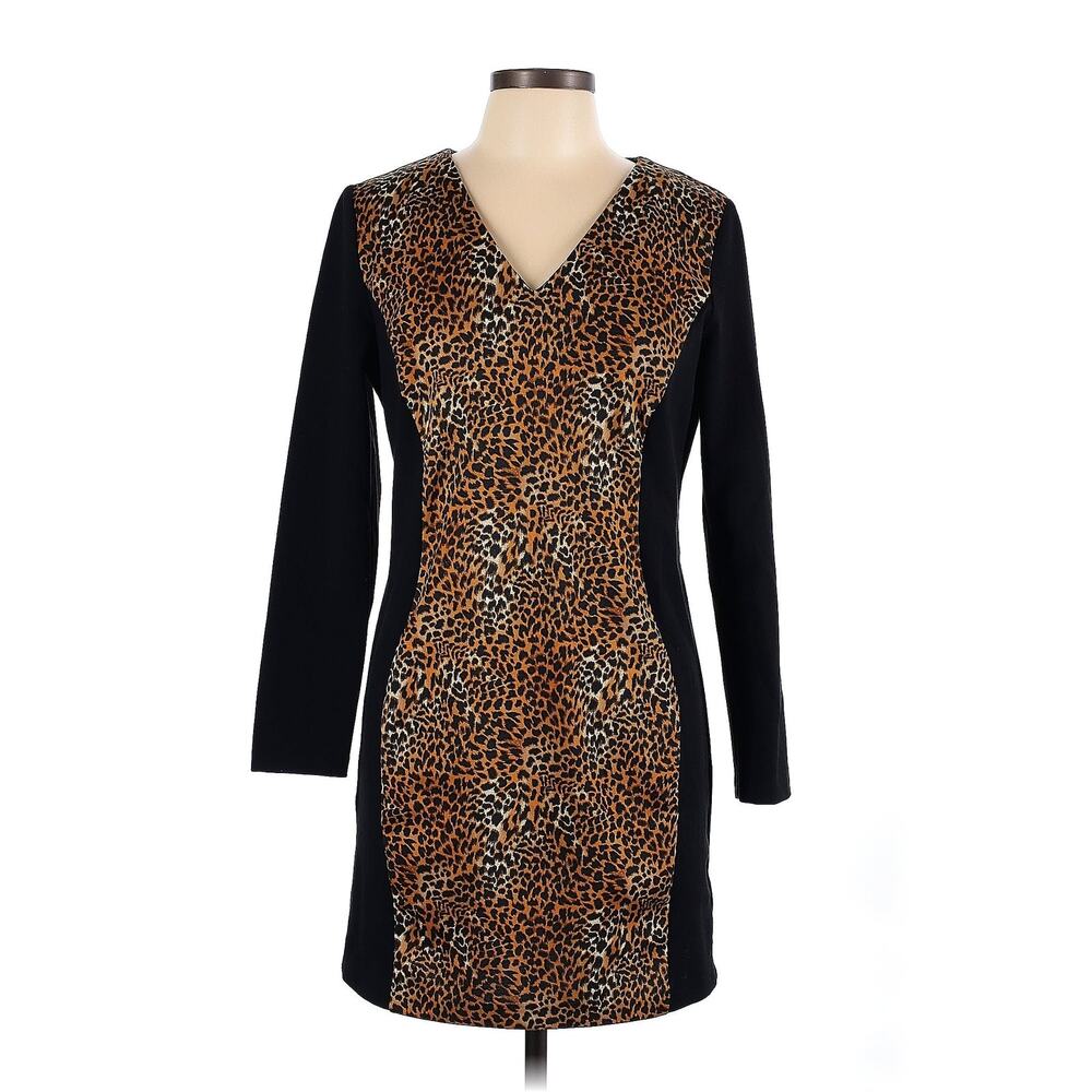 MICHAEL Michael Kors Size 10 Formal Dress Womens Leopard Cheetah‎ Long Sleeve